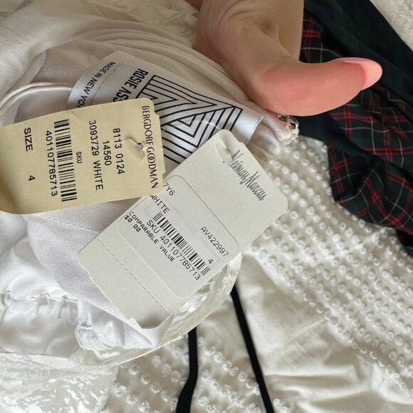 NWT Rosie Assoulin Victorian Dress Sz 4 White Organza Embroidered Floral Burnout - Picture 4 of 13